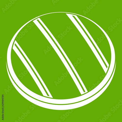 Grilled round beef steak icon white isolated on green background. Vector illustration