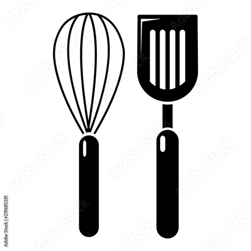 Cutlery bake icon . Simple illustration of cutlery bake vector icon for web design isolated on white background photo