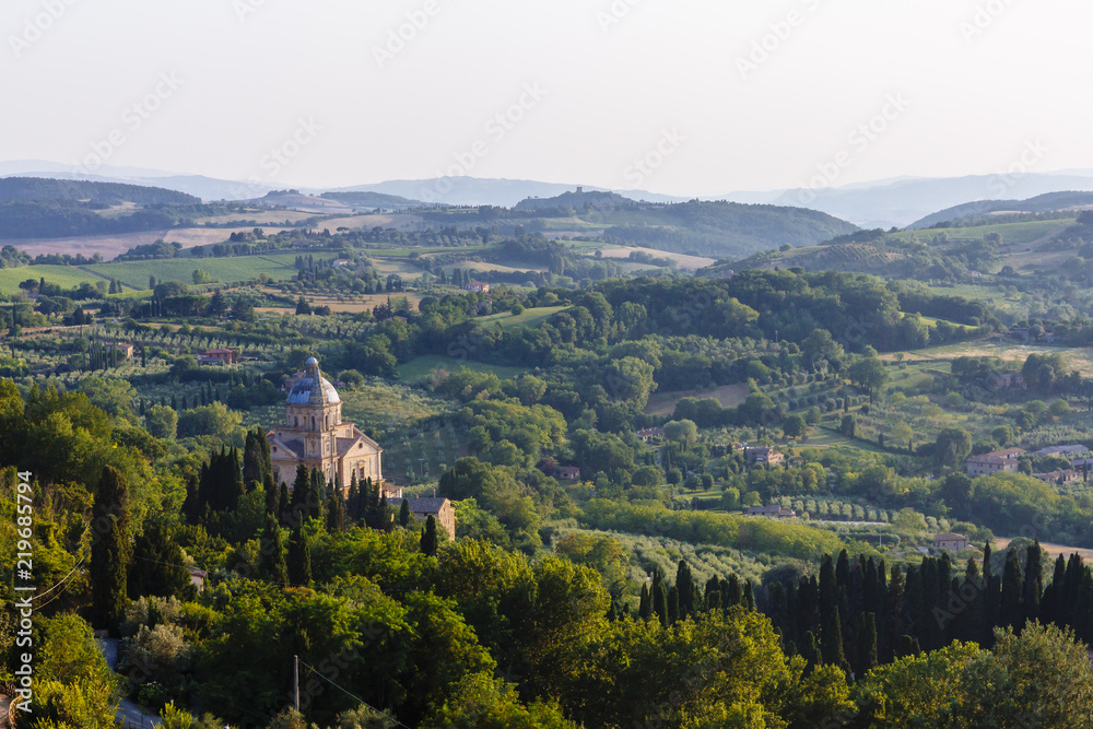 Church of San Biagio and Landscape near Montepulciano, Italy