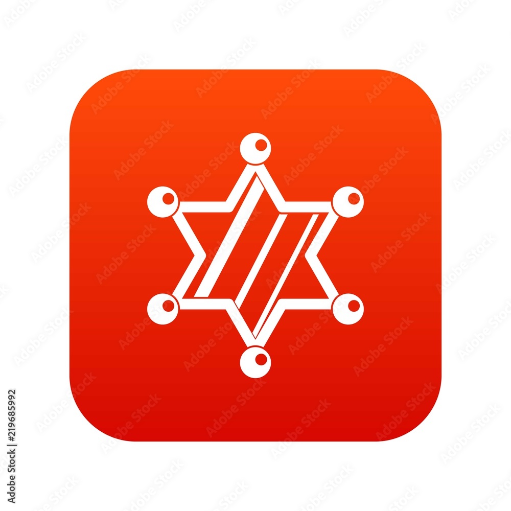 Sheriff star icon digital red for any design isolated on white vector illustration Sheriff star icon digital red for any design isolated on white vector illustration