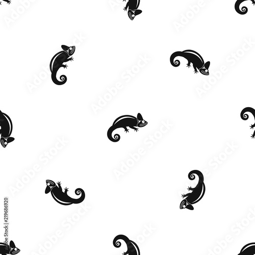 Chameleon pattern repeat seamless in black color for any design. Vector geometric illustration