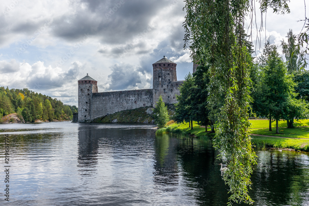 The castle of Savonlinna on the shore of the Saimaa lake in Finland - 1