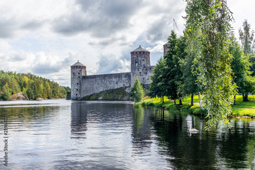 The castle of Savonlinna on the shore of the Saimaa lake in Finland - 1
