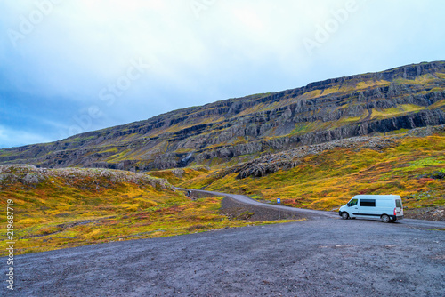 The road number 939 head to Egilsstadir, Iceland