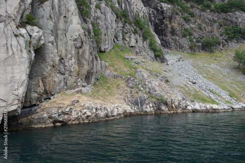 rocky mountain at a lake