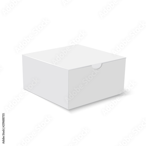 White cardboard square gift box . Vector © Azad Mammedli