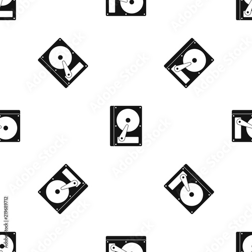 HDD pattern repeat seamless in black color for any design. Vector geometric illustration