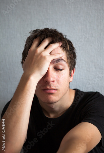 Canvas Print Sad Young Man