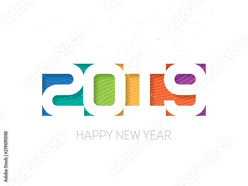 Fototapeta Naklejka Na Ścianę i Meble -  Happy new year 2019 vector background. Vector brochure design template. Cover of business diary for 2019 with wishes. Cover for the calendar or planner.