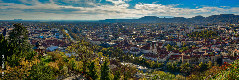 panorama of Graz Austria