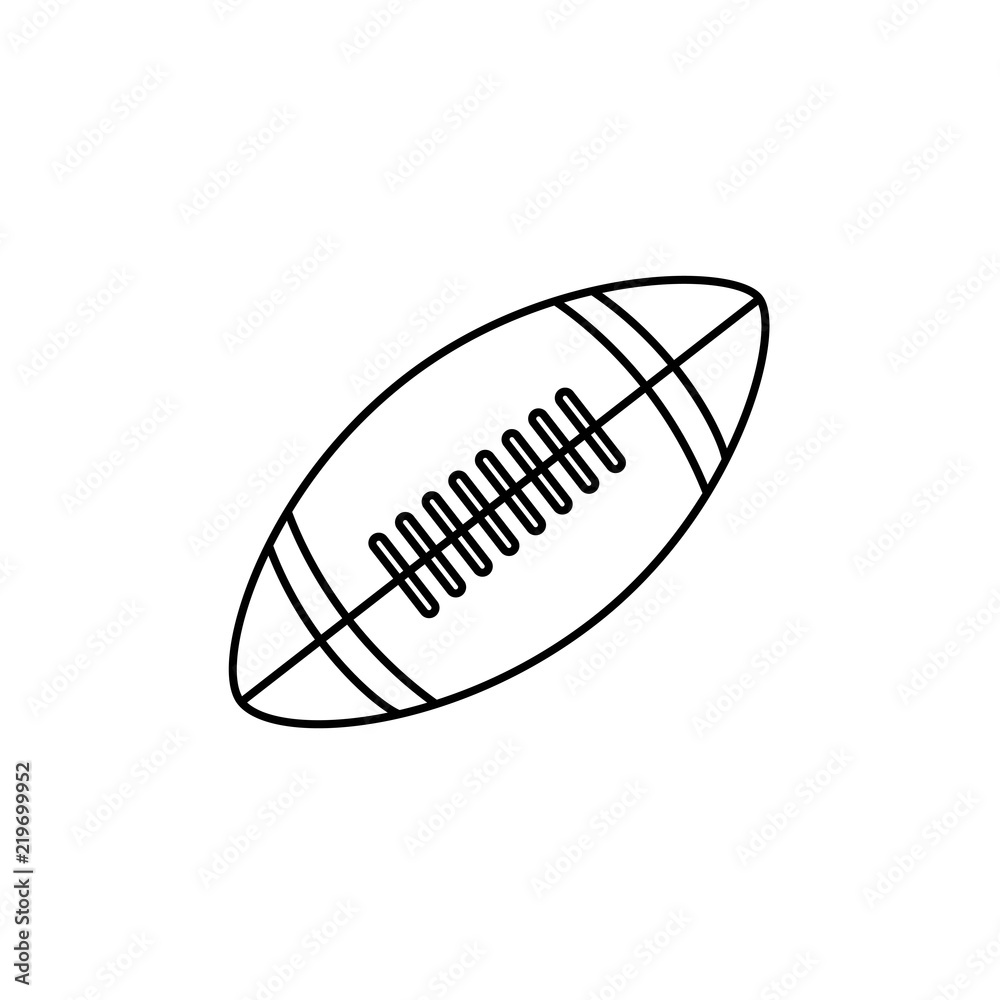 Line icon american football ball isolated on white background. Vector illustration. Rugby ball line icon. Line icon american football ball isolated on white background. Vector illustration. Rugby ball line icon.