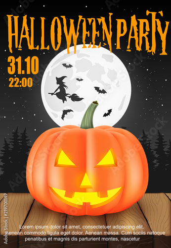 Scary Poster for halloween party.vector illustration  