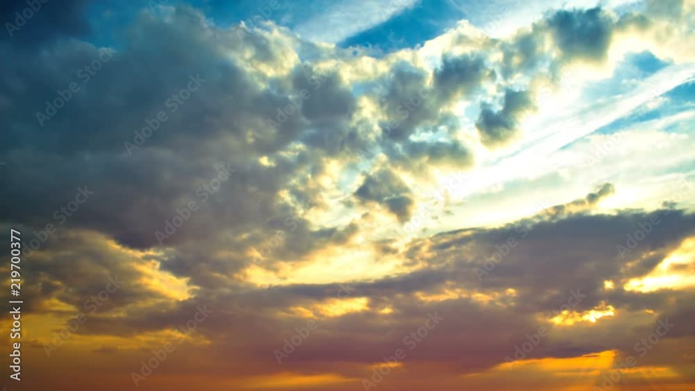 Timelapse of clouds in sky during sunset
