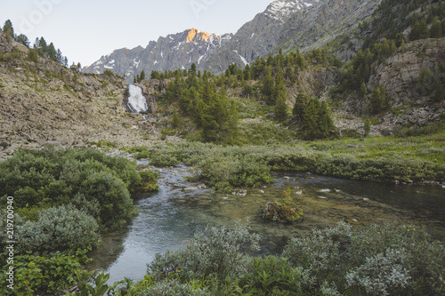 Kuiguk waterfall. Altai mountains nature photo