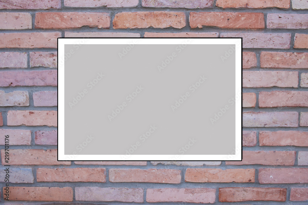 custom made wallpaper toronto digitalDecorative red brick wall. English style. Photo Frame Mock Up. Empty space for text design and message