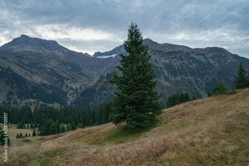 Herstfarben colorieren die Landschaft bei Oberlech in Österreich