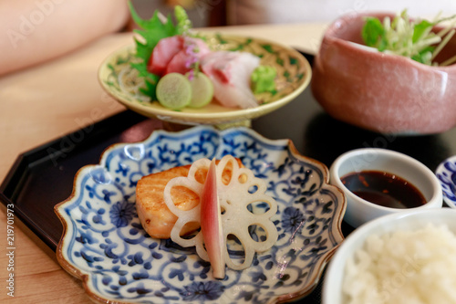 Salmon and Sashimi, Japanese seafood