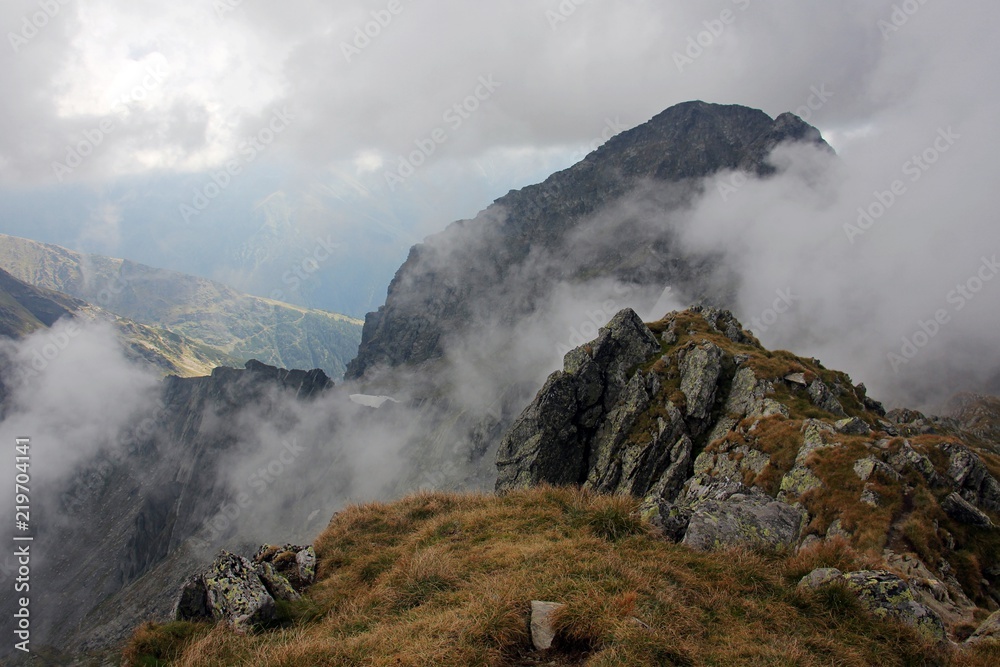 Summit surrounded by clouds