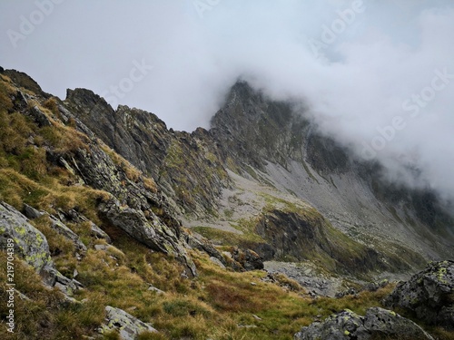 Clouds surrounding the summit 
