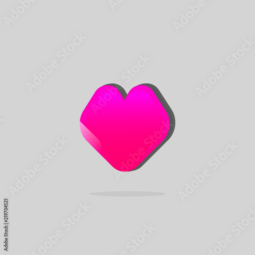 Pink heart flat icon