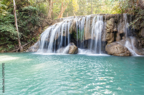 Fototapeta Naklejka Na Ścianę i Meble -  Famous Erawan waterfall in Thailand