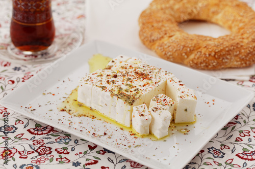 Diced Feta cheese with spices