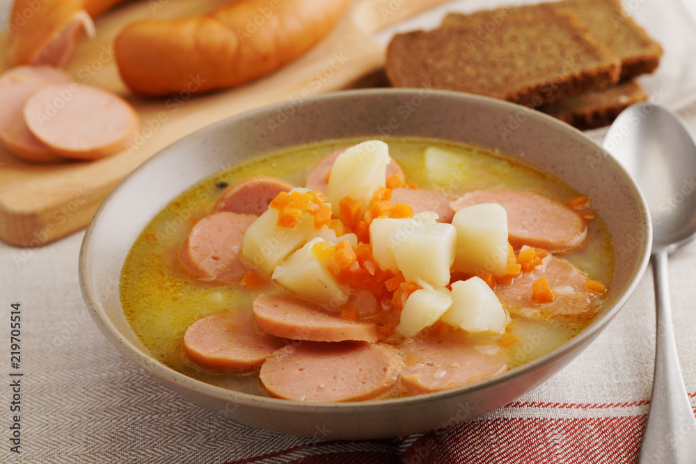 Dutch soup with Rookworst sausages Dutch soup with Rookworst sausages