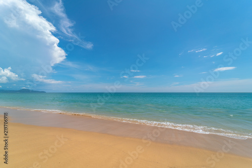 Text Space blue sky sea shore beach © khobenz