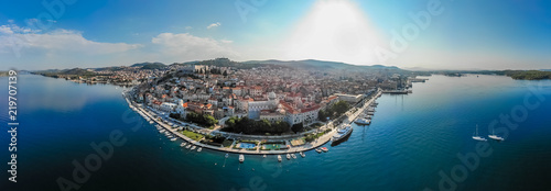 Aerial view of the city of Sibenik in the summer morning, Croatia photo