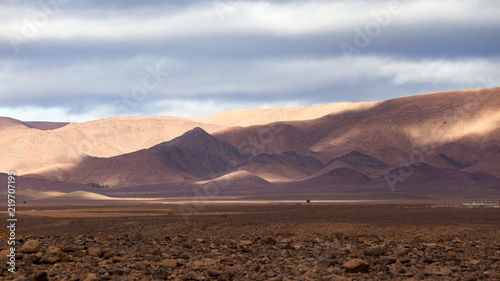 Rugged mountain formation as seen in Morocco