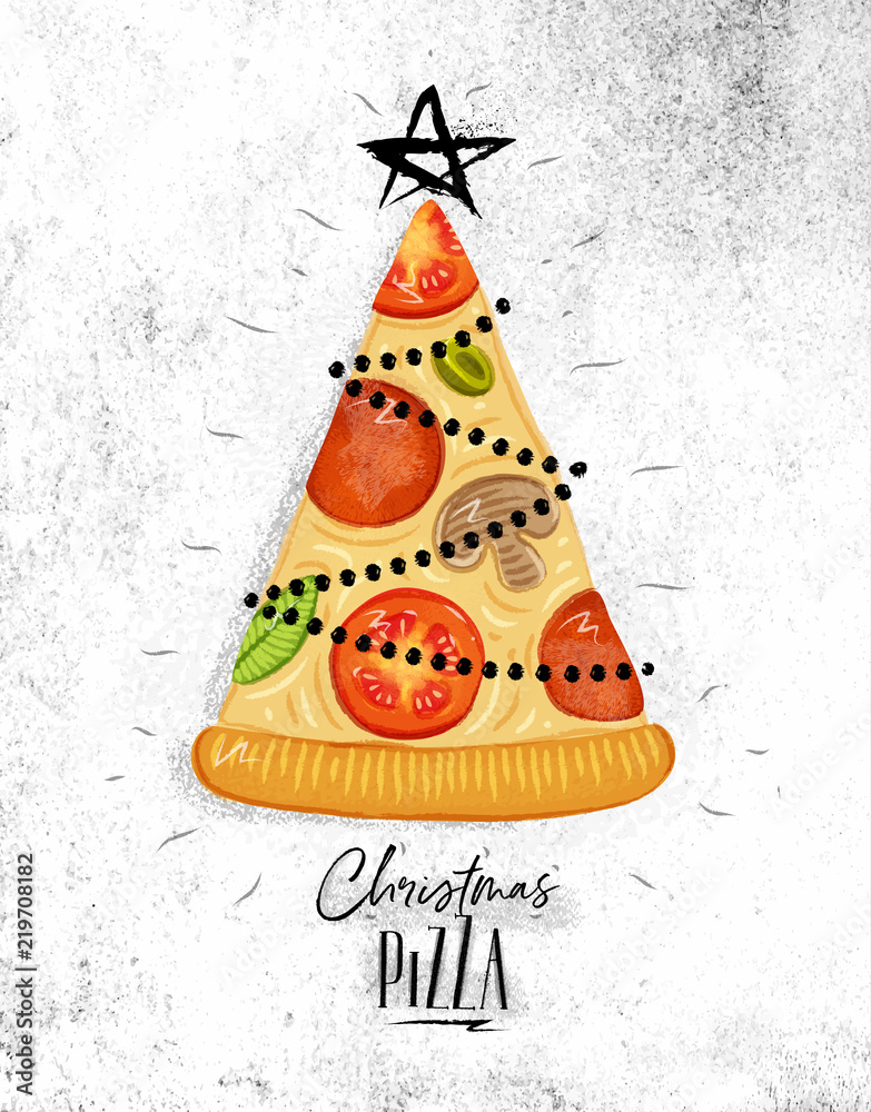 Plakat Choinka pizza <span>plik: #219708182 | autor: anna42f</span>