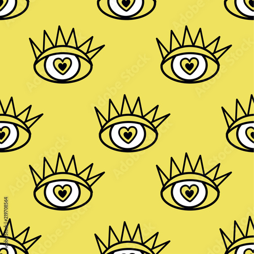 Abstract seamless sport eyes pattern for girls, boys. Creative sport vector pattern with psychodelic eyes. Funny eyes pattern for textile and fabric. Fashion sport style. Background for kids, girls