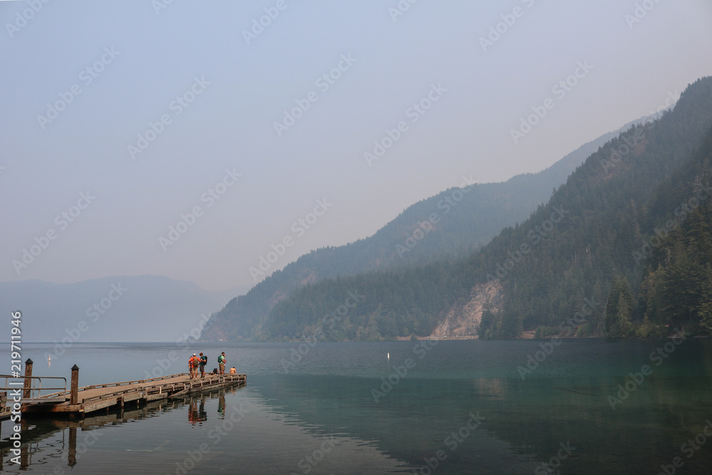 Jetty in Lake Crescent, Olympic National Park, Washington