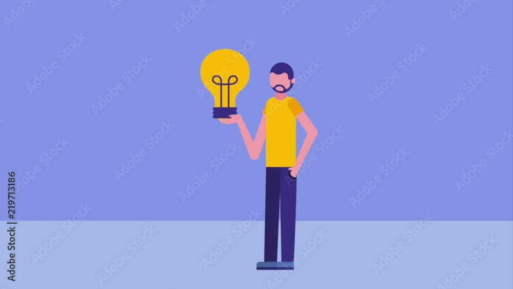 businessman holding bulb idea creativity success animation hd businessman holding bulb idea creativity success animation hd