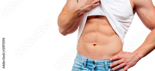 Quadro su tela Diet  Muscular man with perfect body