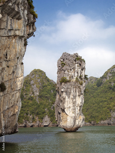 Stone column in Ha Long bay