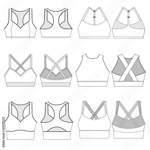 Vector templates for Womens Sports Bras