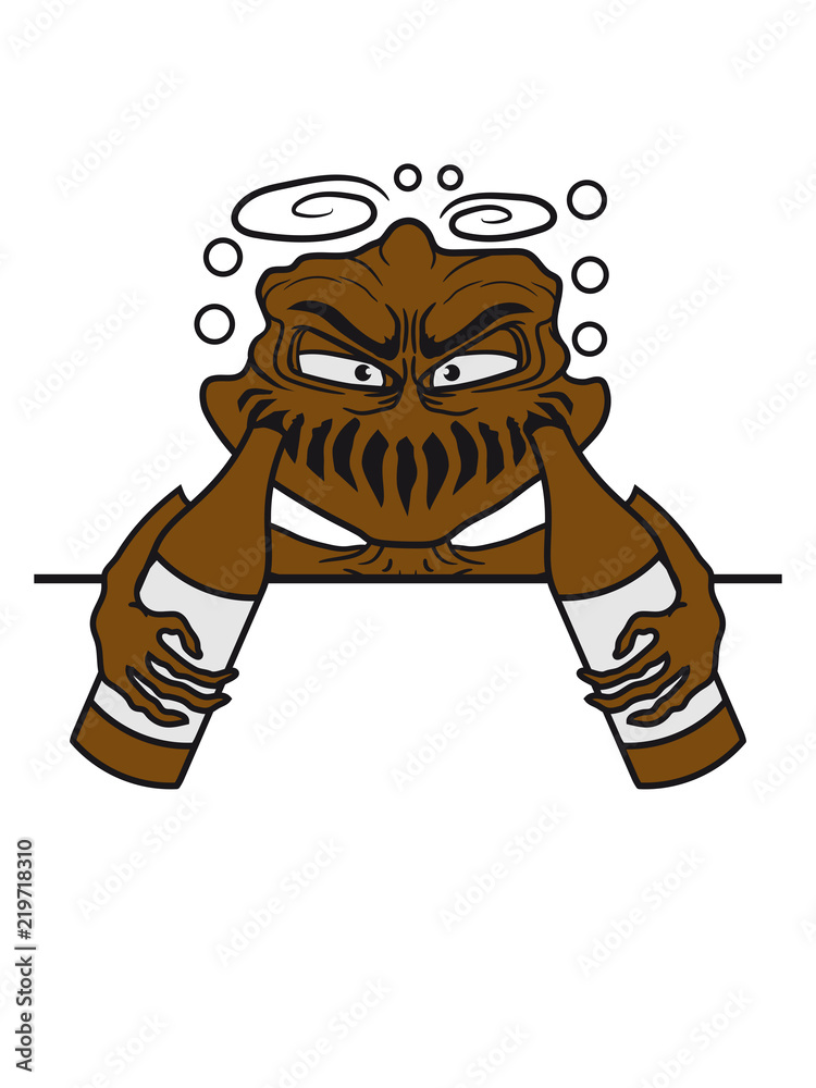 Naklejka premium bier betrunken flaschen saufen party feiern alkohol trinken durst gnom klein dämon teufel hölle monster böse comic cartoon clipart horror halloween