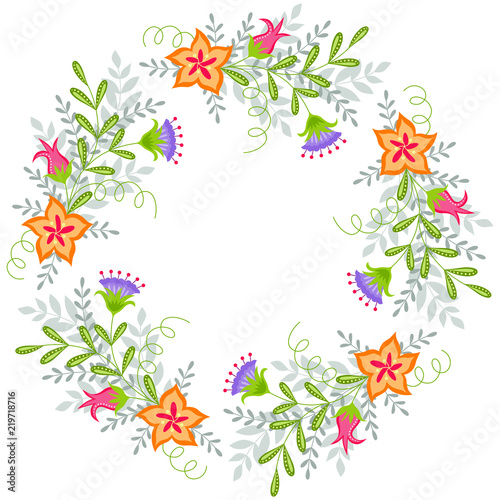 Wreath with decorative Flowers