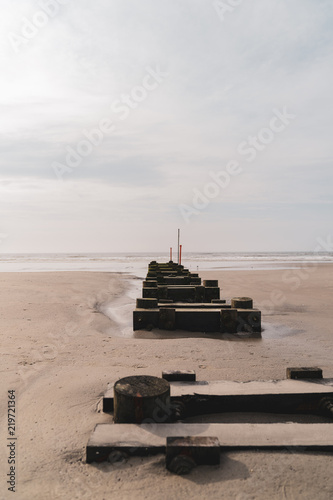 Outlet Pipe in sand to Ocean at Wildwood New Jersey Beach