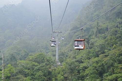 a misty moment with cable car service at Genting Highlands, Malaysia