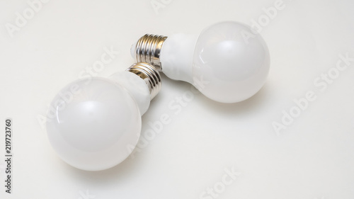 light bulb on white background or texture