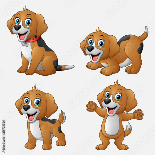 Cartoon funny dogs collection set