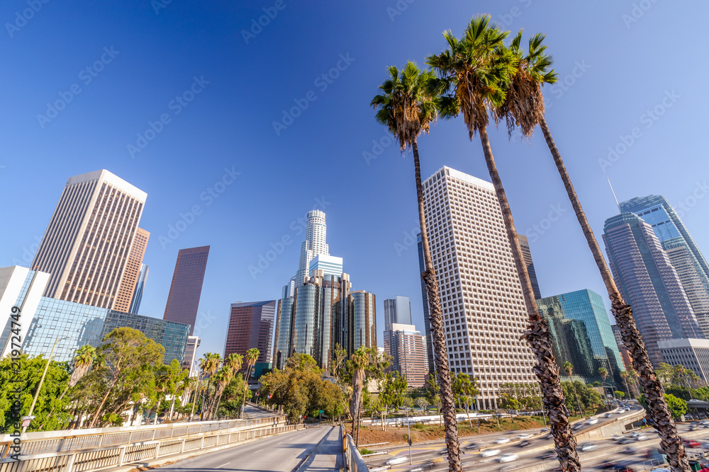 Fototapeta premium Panoramę centrum Los Angeles