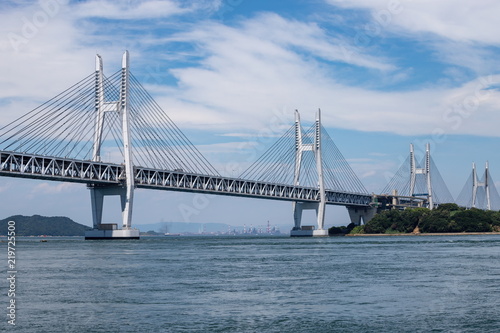 Seto Ohashi Bridge(Cable-stayed bridge) in seto inland sea,shikoku,japan