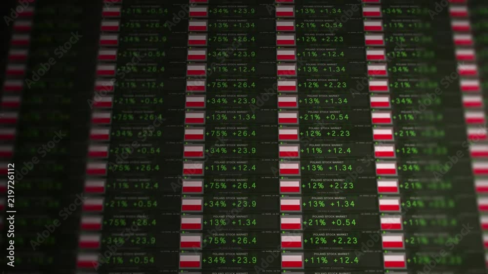 Stock Market Ticker Of A Thriving Economy - Poland Version Stock Market Ticker Of A Thriving Economy - Poland Version