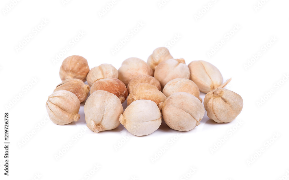 Exotic spices concept organic Siam or Thai Cardamom pods on white background Exotic spices concept organic Siam or Thai Cardamom pods on white background
