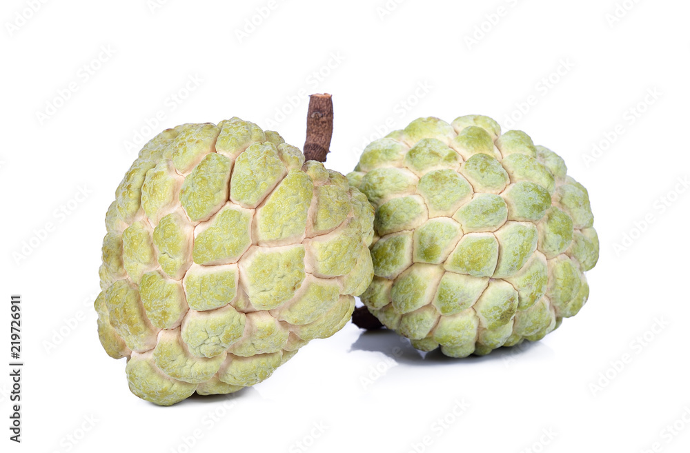 Fresh custard apple on white background Fresh custard apple on white background