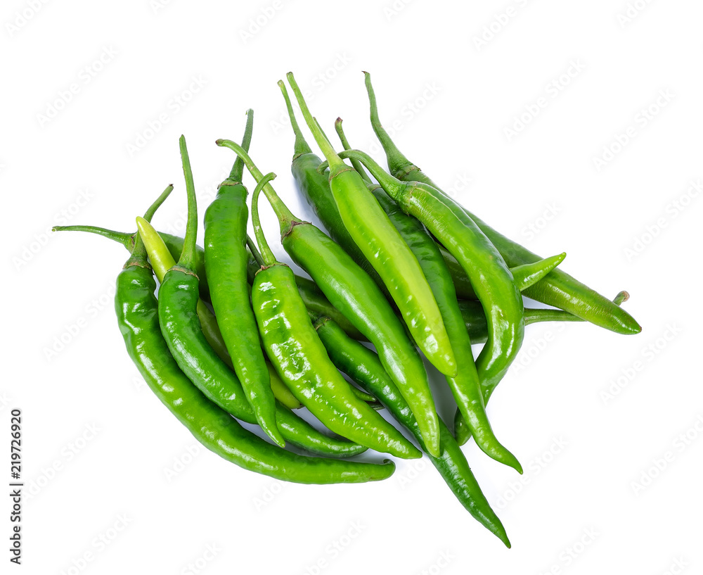 Green peppers isolated on white background Green peppers isolated on white background