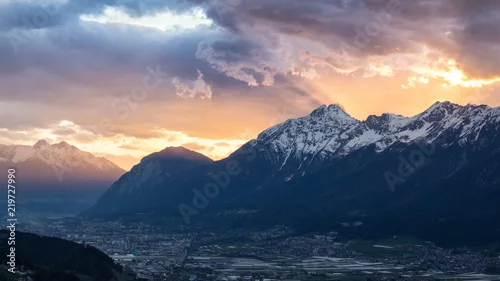 Fototapeta Alpejski zachód słońca